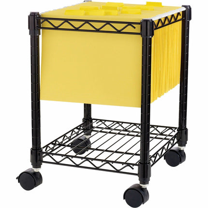 NuSparc Compact Mobile Cart - 4 Casters - 15.50" Width x 14" Depth x 19.50" Height - Metal Frame - Black - 1 Each