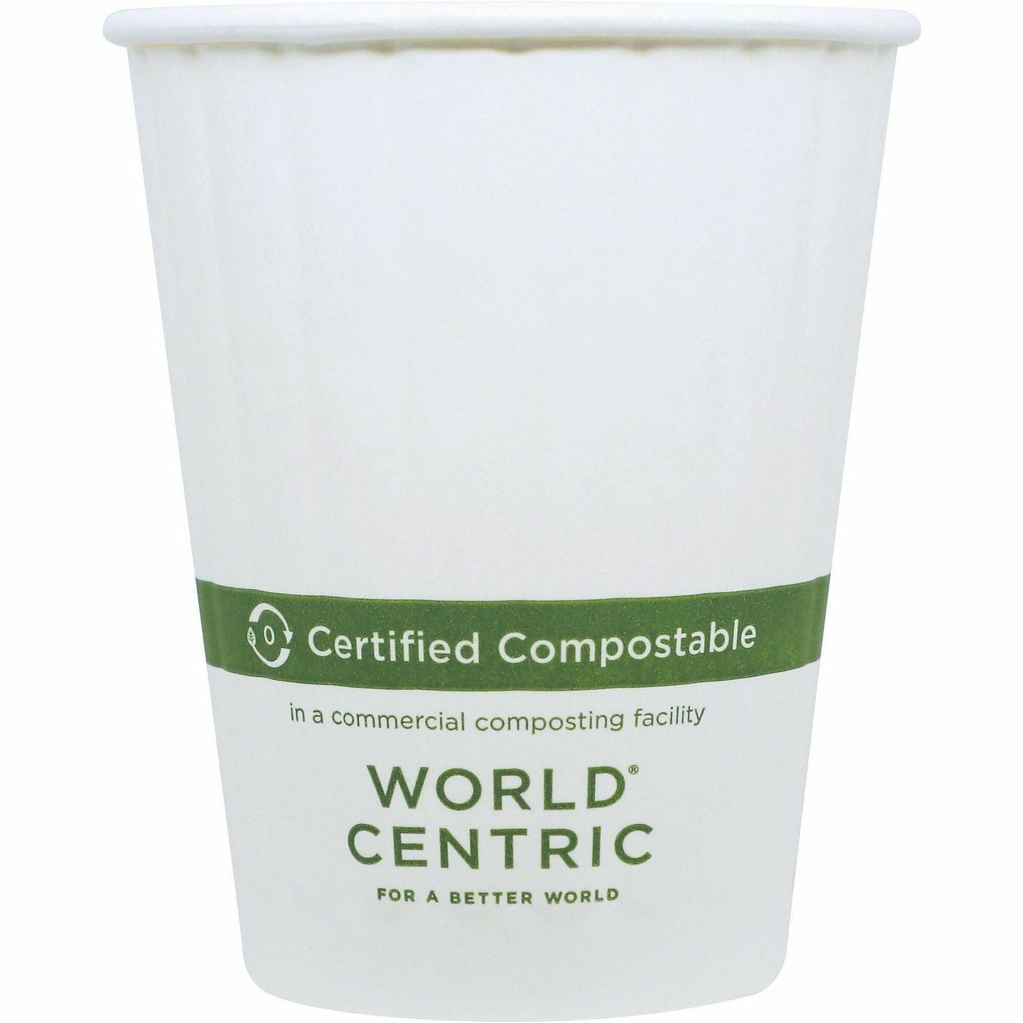 World Centric Double Wall Paper Hot Cups - 12 fl oz - Leak Proof Closure - Light Beige - Paper - Hot Drink, Coffee, Tea - 25 / Carton