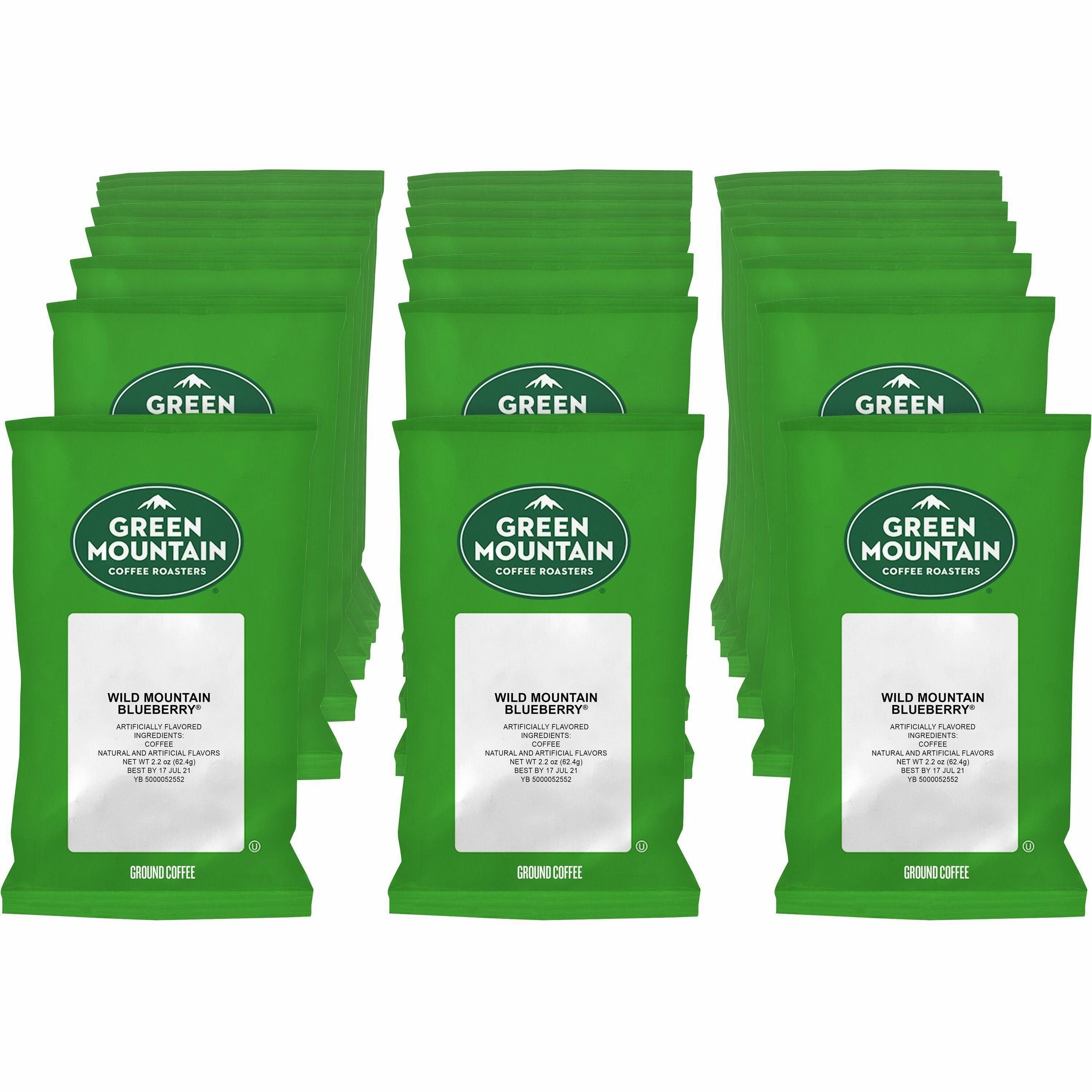 Green Mountain Coffee Roasters&reg; Wild Mountain Blueberry Coffee - Light - 2.2 oz - Wild Mountain Blueberry - Kosher - 50 / Carton