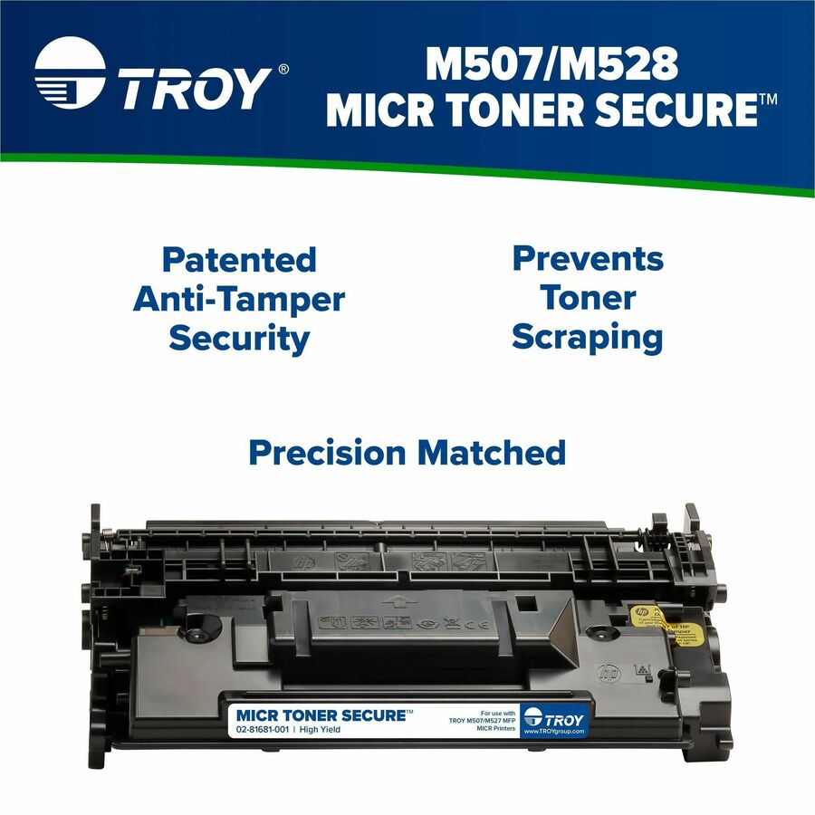 Troy Toner Secure MICR High Yield Laser Toner Cartridge - Alternative for HP 289X (CF289X) - Black - 1 Each - 10000 Pages
