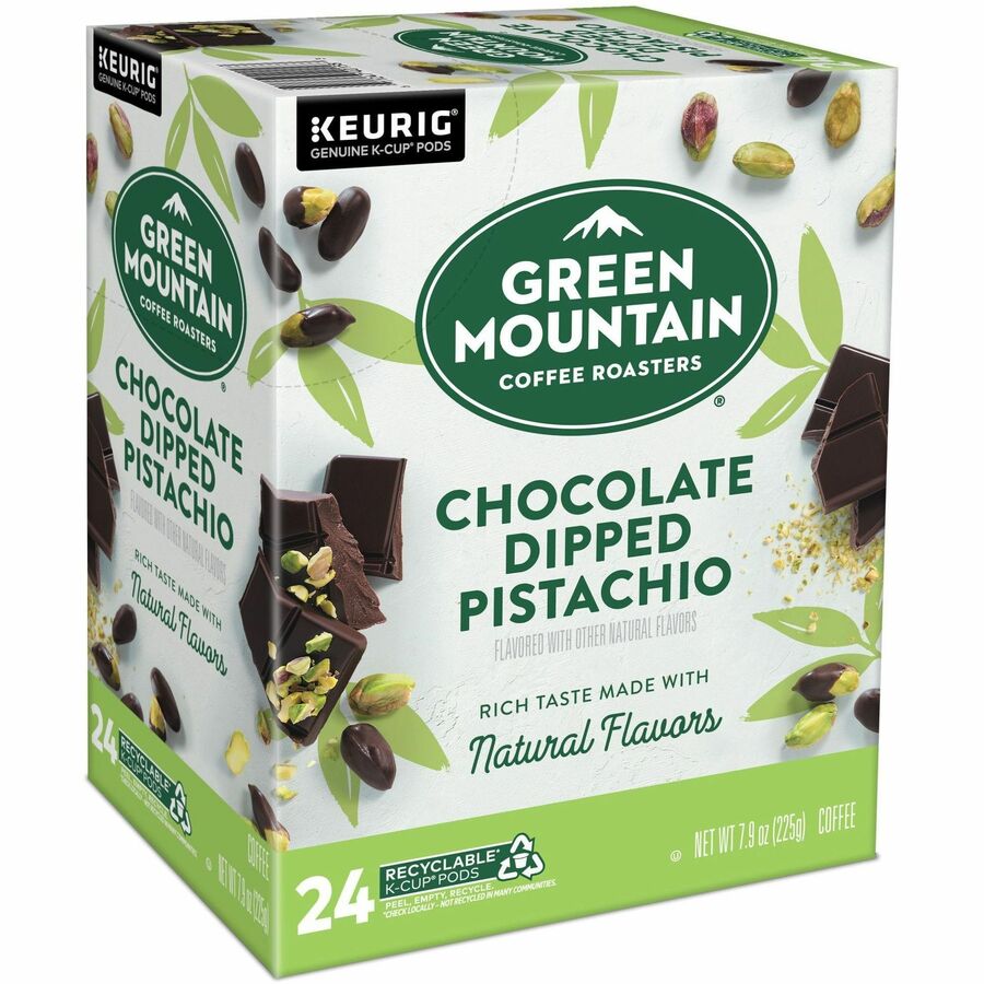 Green Mountain Coffee Roasters&reg; K-Cup, Pod Coffee - Compatible with Keurig Brewer - Smooth - K-Cup, Pod - Chocolate Dipped Pistachio - Kosher - 24 / Box