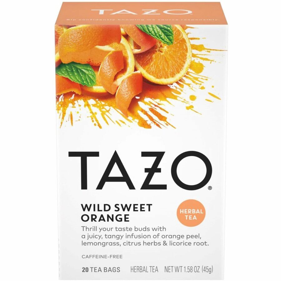 Tazo Wild Sweet Orange Herbal Tea Bag - Herbal Tea - Caffeinated - Organic - 20/Box - 6 / Carton