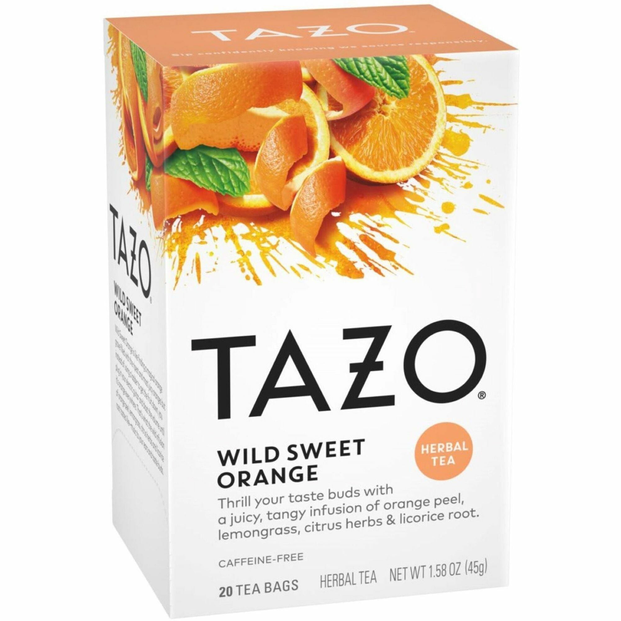 Tazo Wild Sweet Orange Herbal Tea Bag - Herbal Tea - Caffeinated - Organic - 20/Box - 6 / Carton