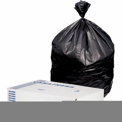 Heritage Value Line Can Liners - 33 gal Capacity - 33" Width x 38" Depth x 1.20 mil (30 Micron) Thickness - Black - Waste Disposal - Recycled - 1 Carton