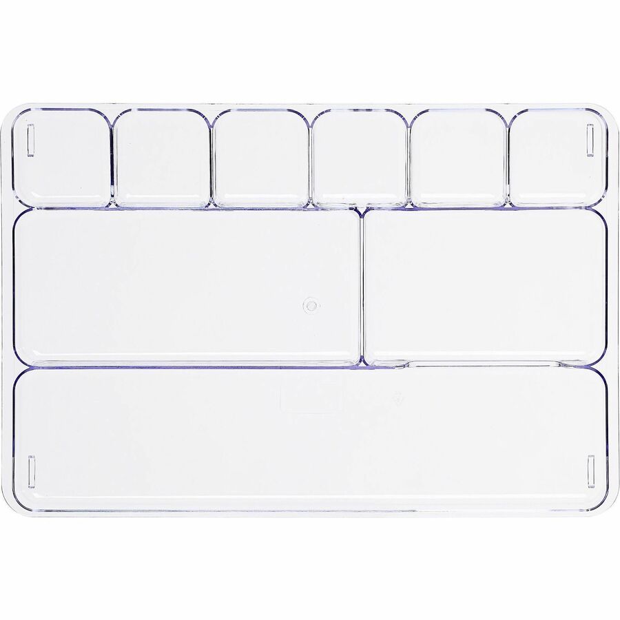 Lorell Drawer Tray Organizer - 9 Compartment(s) - 1.18" Height x 9.13" Width x 13.98" Length - Clear - Plastic - 1 Each