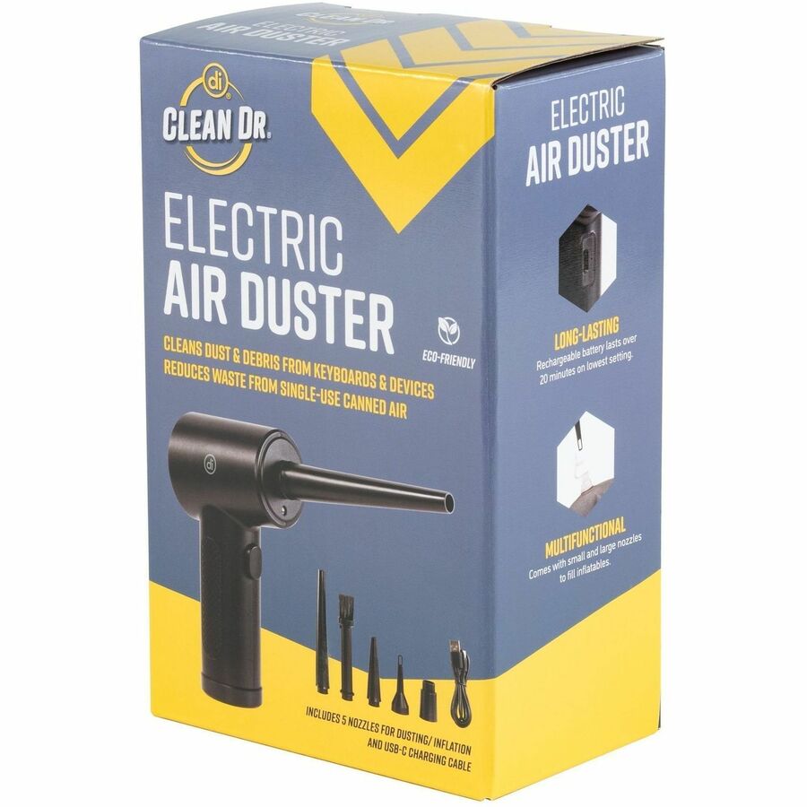 Digital Innovations Electric Air Duster - For Computer, Keyboard, Desk - Adjustable Nozzle - Black - 1 Each