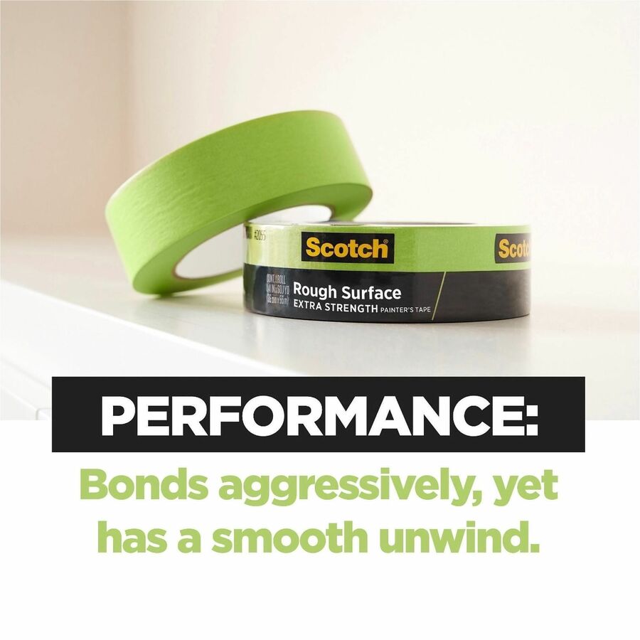 Scotch Rough Surface Painter's Tape 2060-36AP, 1.41 in x 60.1 yd - 60.10 yd Length x 1.41" Width - Green - Damage Resistant - For Rough Surface, Brick, Concrete, Stucco, Painting, Holding, Industrial, Carpet, Unfinished Wood, Vinyl - 1 Roll