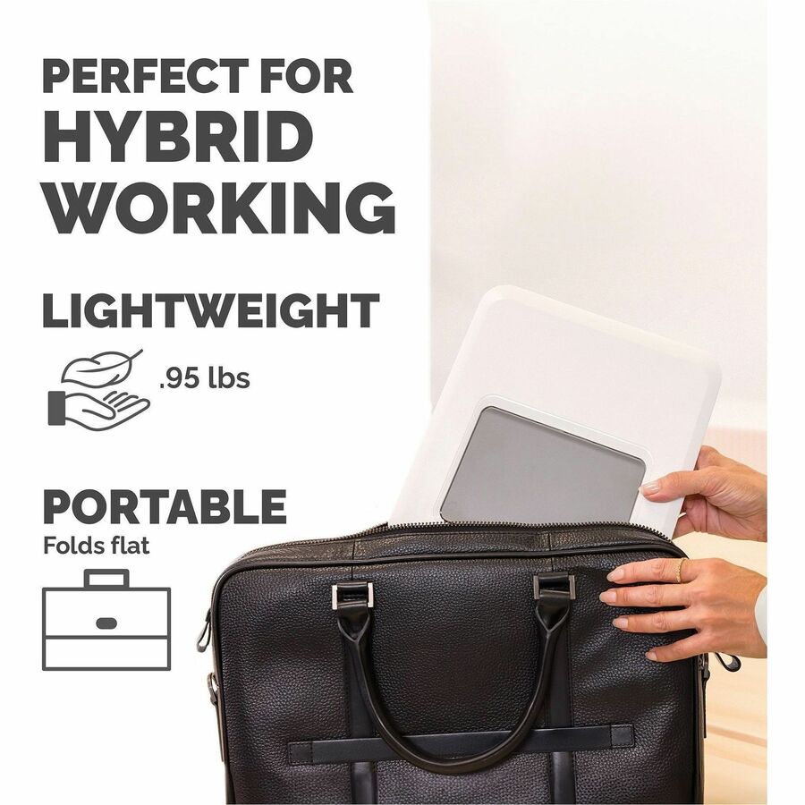 Fellowes Breyta Laptop Stand 9-1/4"W x 10-1/2"D x 1/2"H White - Up to 14" Screen Support - 8.80 lb Load Capacity - 0.50" Height x 9.20" Width x 10.50" Depth - White - For Notebook - Adjustable Height, Ergonomic, Adjustable, Compact, Lightweight, Portable