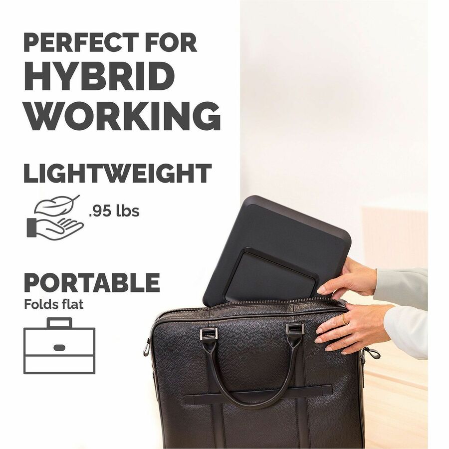 Fellowes Breyta Laptop Stand 9-1/4"W x 10-1/2"D x 1/2"H Black - Up to 14" Screen Support - 8.80 lb Load Capacity - 0.50" Height x 9.25" Width x 10.50" Depth - Black - For Notebook - Adjustable Height, Ergonomic, Compact, Lightweight, Portable, Adjustable