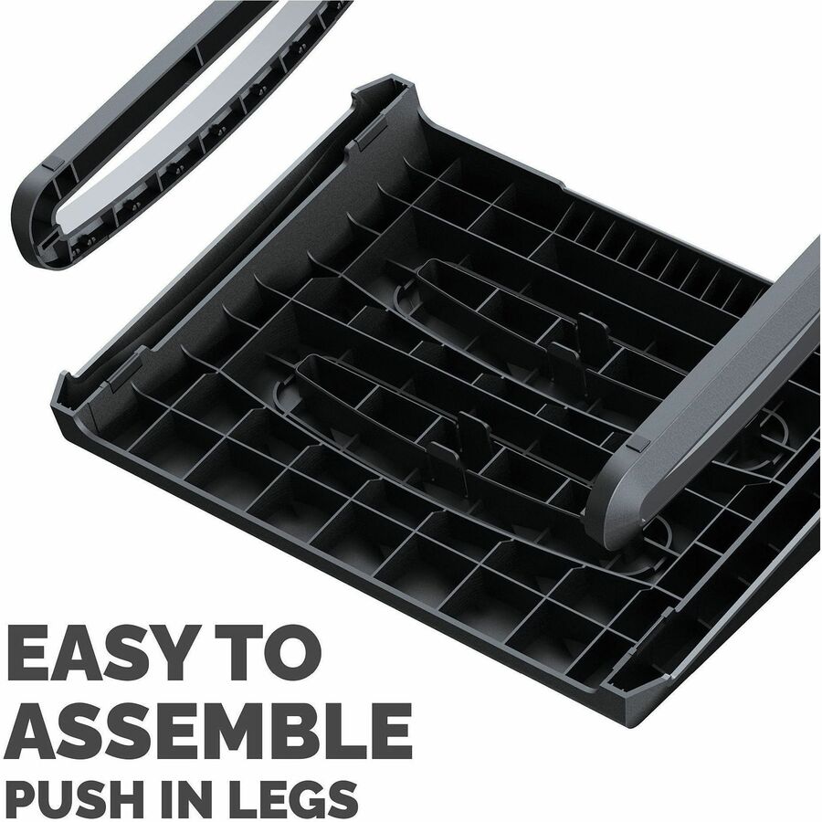 Fellowes Breyta Adjustable Footrest Black - Black - 1 Each