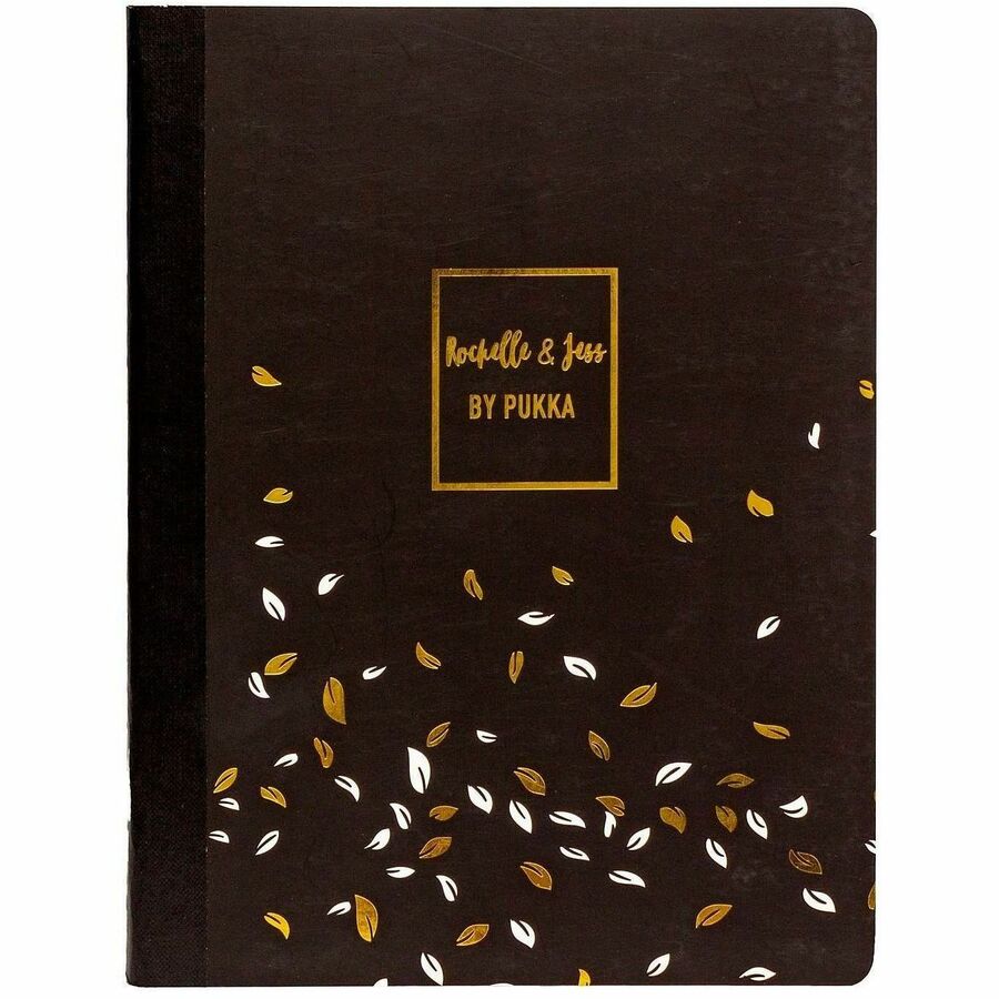 Pukka Pads Rochelle & Jess Composition Books - 70 Pages - Printed - Both Side Ruling Surface - College Ruled Front Ruling - 80 g/m² Grammage - 9.75" Height x 7.5" Width - Black, Pink, Lilac Cover - 3 / Pack