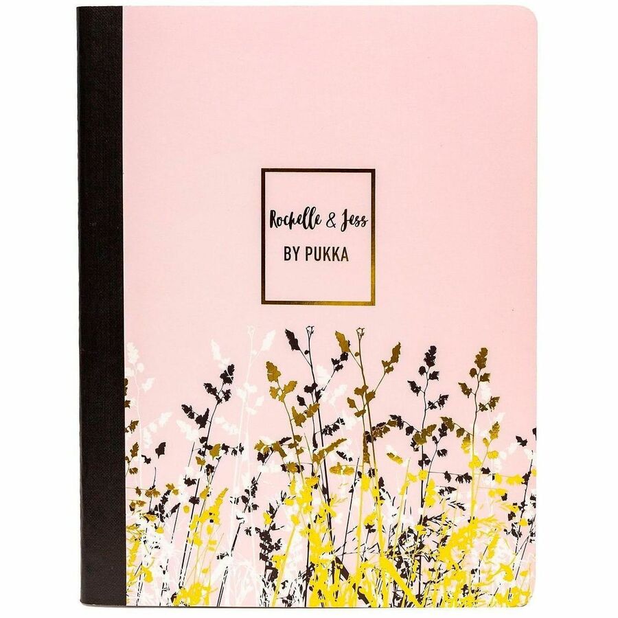 Pukka Pads Rochelle & Jess Composition Books - 70 Pages - Printed - Both Side Ruling Surface - College Ruled Front Ruling - 80 g/m² Grammage - 9.75" Height x 7.5" Width - Black, Pink, Lilac Cover - 3 / Pack