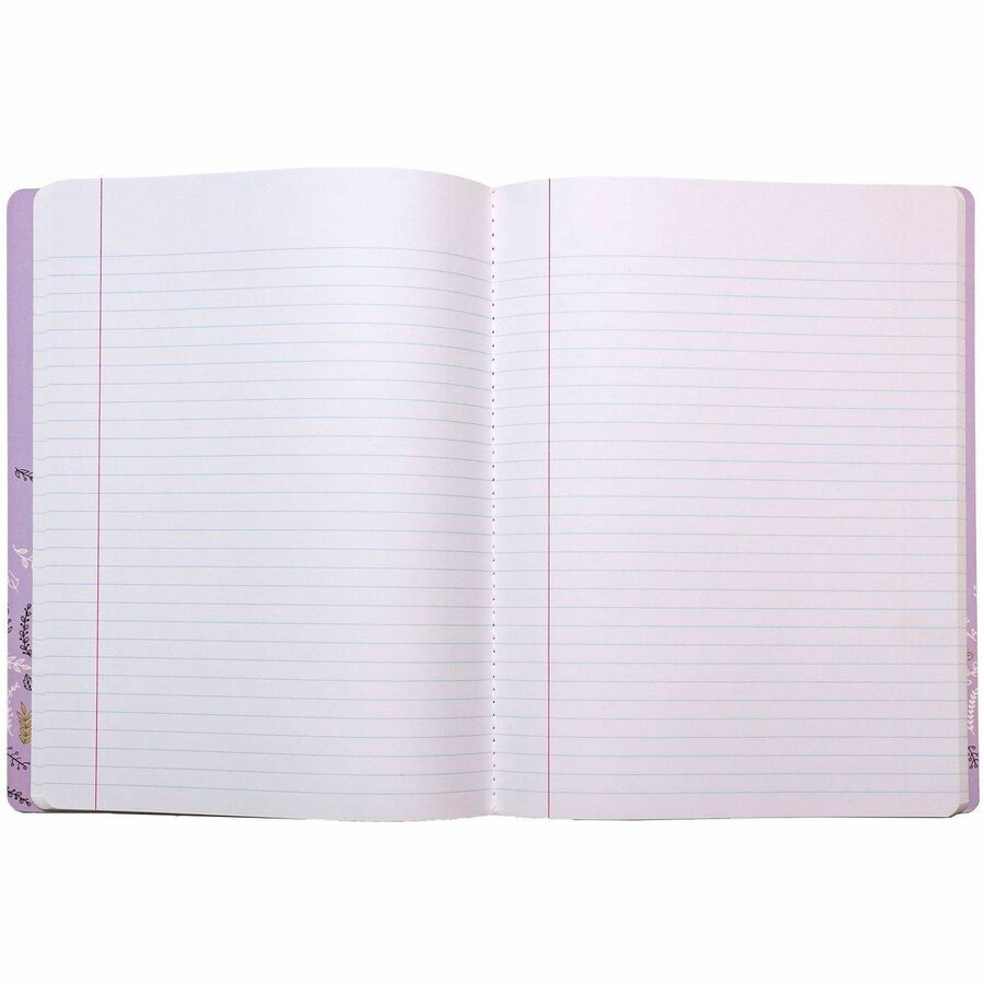 Pukka Pads Rochelle & Jess Composition Books - 70 Pages - Printed - Both Side Ruling Surface - College Ruled Front Ruling - 80 g/m² Grammage - 9.75" Height x 7.5" Width - Black, Pink, Lilac Cover - 3 / Pack
