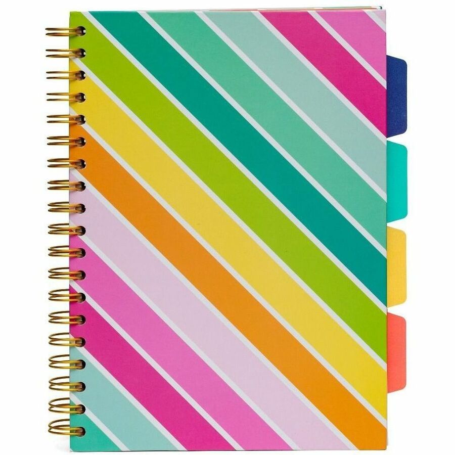 Pukka Pads B5 Colour Wash Project Book - 200 Pages - Printed - Spiral - Feint Front Ruling - 0.31" Ruled - 80 g/m² Grammage - B5 - 6 59/64" x 9 27/32" Sheet Size - Gold Binding - Color Wash, Llama, Stripe Cover - Hard Cover, Perforated, Removable ...