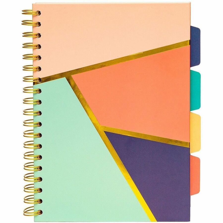 Pukka Pads B5 Floral Love Project Book - 200 Pages - Printed - Wire Bound - Both Side Ruling Surface - Feint Front Ruling - 0.31" Ruled - 80 g/m² Grammage - B5 - 6 59/64" x 9 27/32" Sheet Size - Heart, Geometric, Navy Floral Cover - Elastic Closur...