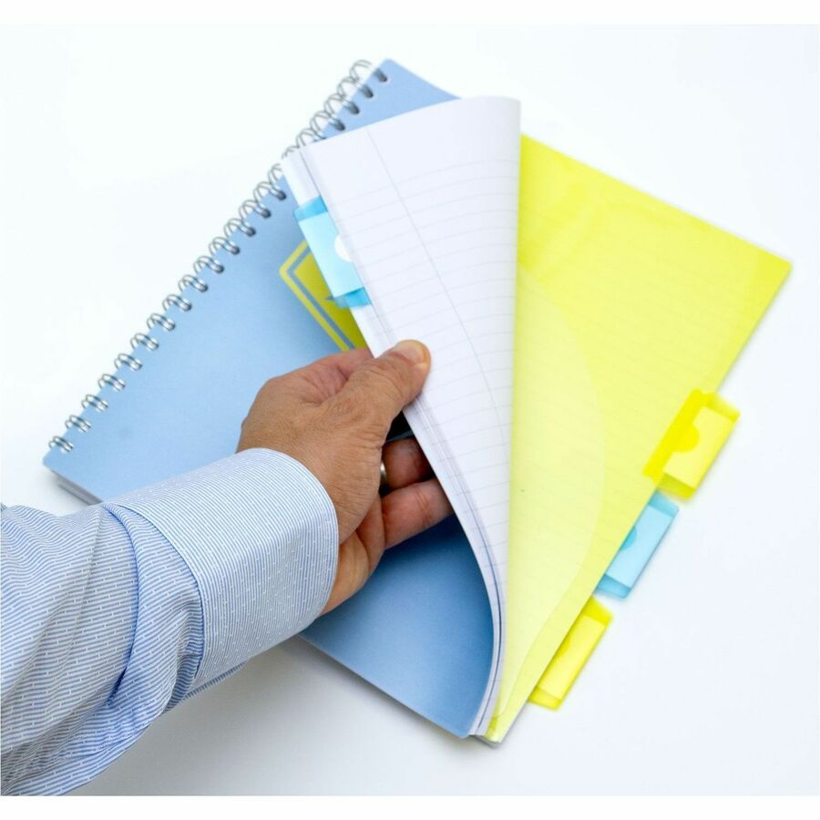Pukka Pads Project Book US Letter size - 100 Sheets - 200 Pages - Printed - Spiral - Both Side Ruling Surface - Ruled Front Ruling - 0.31" Ruled - 3 Hole(s) - 80 g/m² Grammage - Letter - 8 1/2" x 11" Sheet Size - Teal Polypropylene, Pink, Blue Cov...