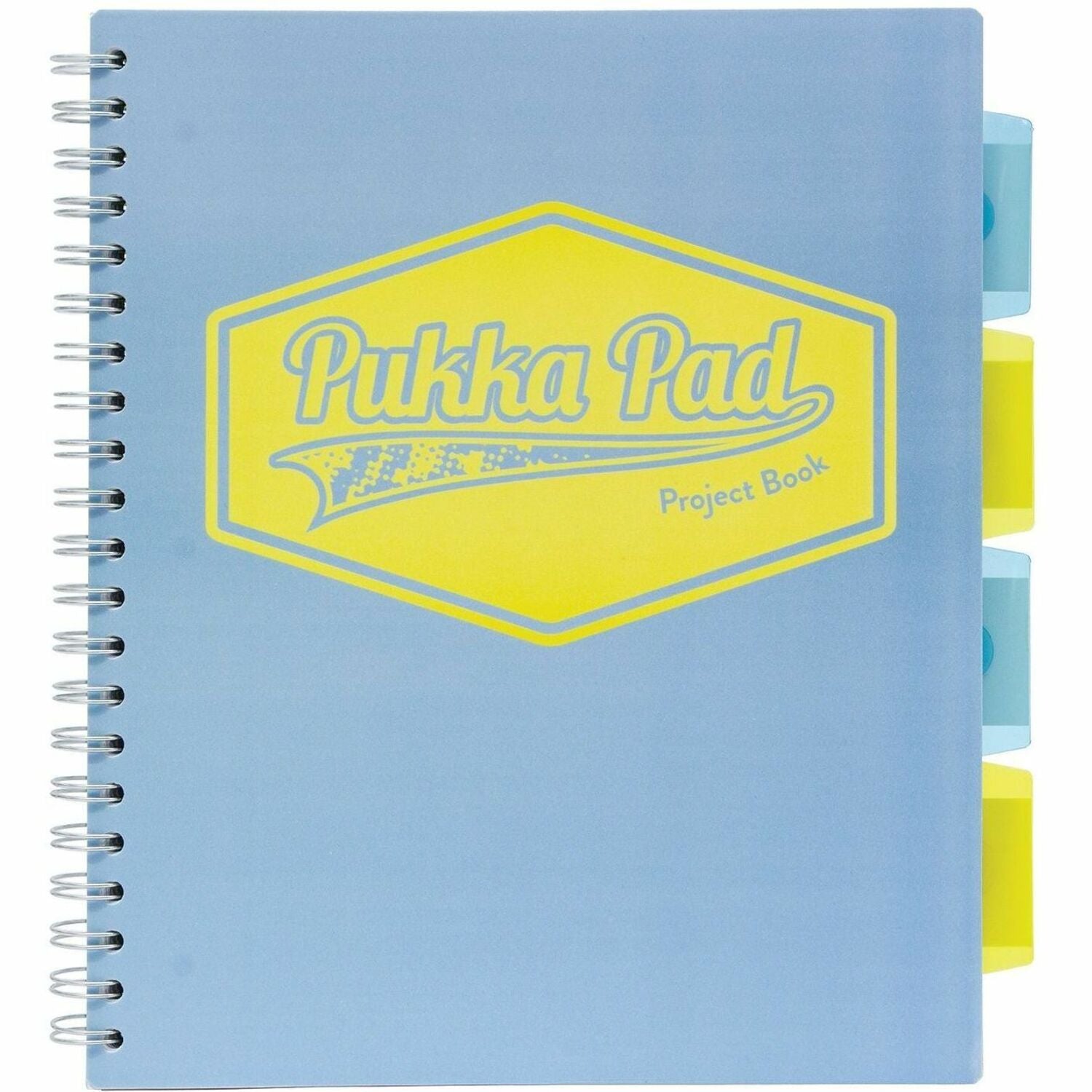 Pukka Pads Project Book US Letter size - 100 Sheets - 200 Pages - Printed - Spiral - Both Side Ruling Surface - Ruled Front Ruling - 0.31" Ruled - 3 Hole(s) - 80 g/m² Grammage - Letter - 8 1/2" x 11" Sheet Size - Teal Polypropylene, Pink, Blue Cov...