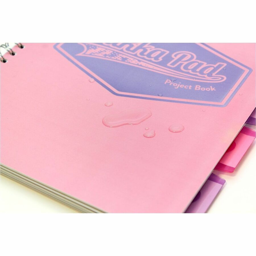 Pukka Pads Project Book US Letter size - 100 Sheets - 200 Pages - Printed - Spiral - Both Side Ruling Surface - Ruled Front Ruling - 0.31" Ruled - 3 Hole(s) - 80 g/m² Grammage - Letter - 8 1/2" x 11" Sheet Size - Teal Polypropylene, Pink, Blue Cov...