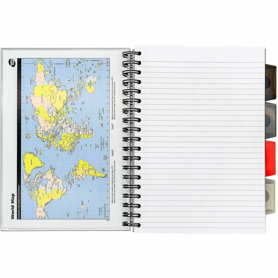 Pukka Pads B5 Metallic Executive Project Books - 200 Pages - Printed - Twin Wirebound - Ruled Front Ruling - 80 g/m² Grammage - B5 - 7" x 10" Sheet Size - Blue, Purple, Silver Cover - Hard Cover, World Map, Repositionable Divider, Storage Pocket -...