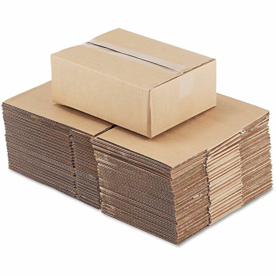 Universal Shipping Case - External Dimensions: 12" Length x 9" Width x 4" Height - Flap Closure - Corrugated Kraft - Brown Kraft - 25 / Bundle