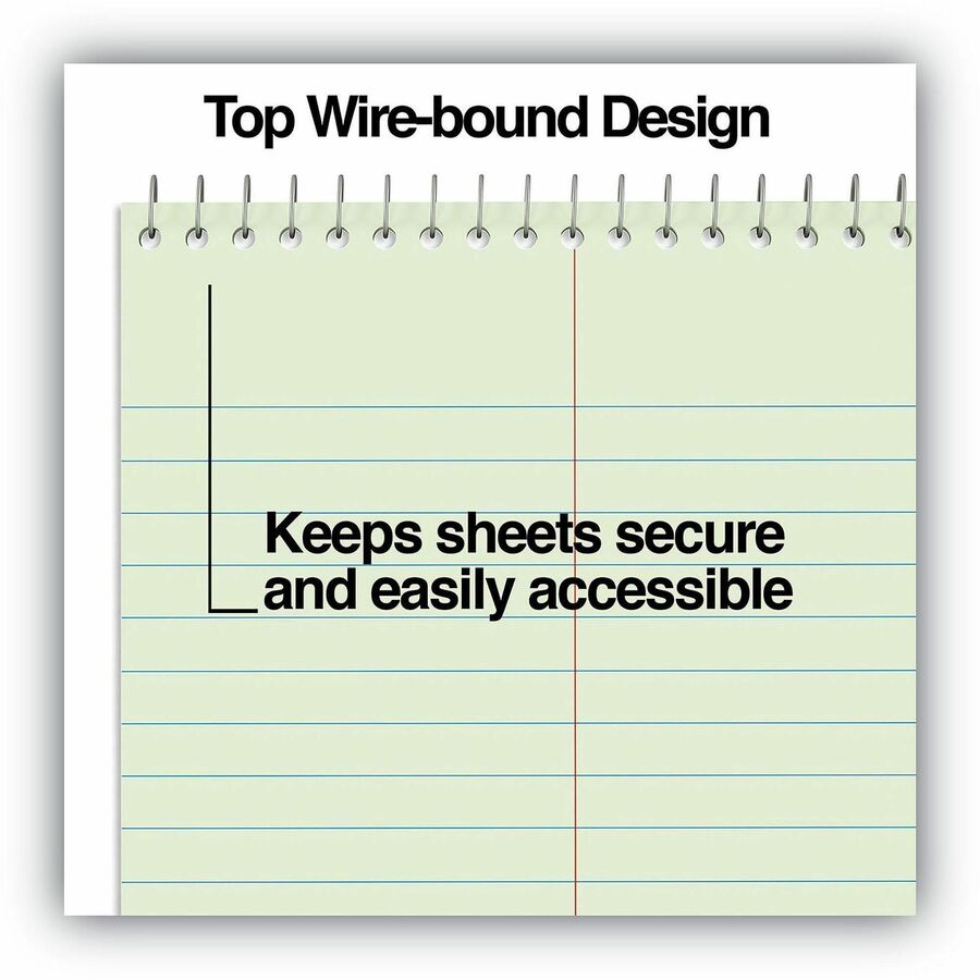 Universal Steno Pads, Gregg Rule, Red Cover, 80 Green-Tint 6 x 9 Sheets, 6/Pack - 1 Subject(s) - 80 Sheets - Spiral - Square Front Ruling - Gregg Ruled Red Margin - 6" x 9" Sheet Size - Red Chipboard Cover - 6 / Pack