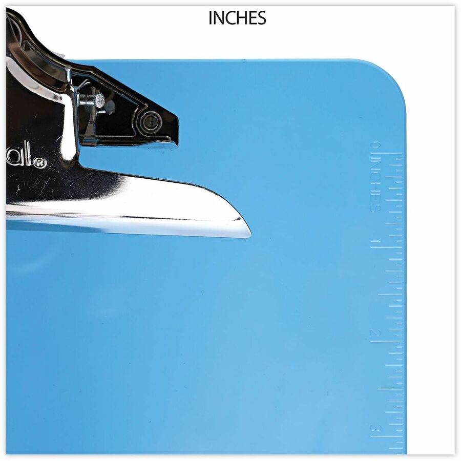 Universal Clipboard - 1.25" Clip Capacity - Storage for Document, Paper - 8 1/2" x 11" Sheet Size - Butterfly Clip - Plastic - Translucent Blue - 1 Each