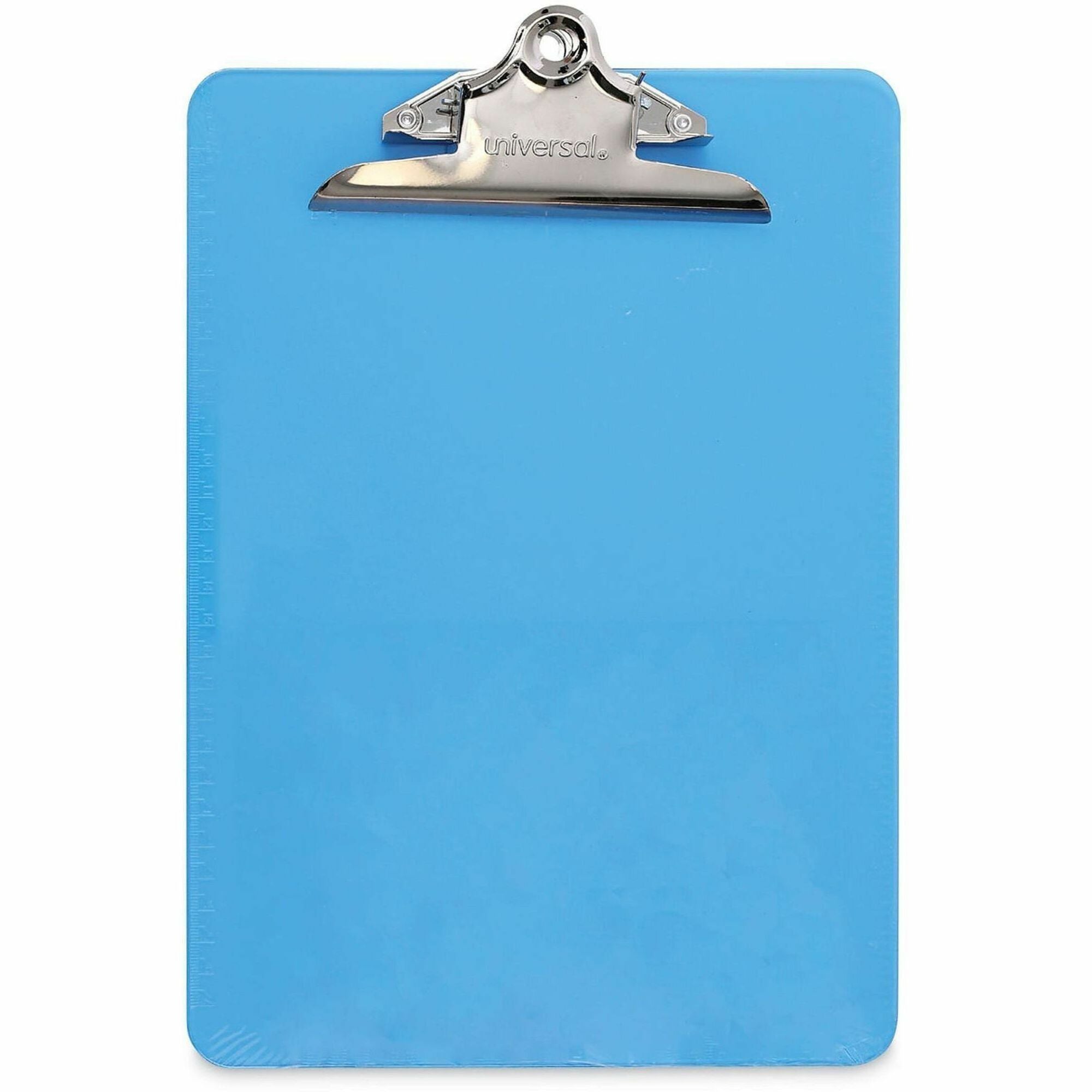 Universal Clipboard - 1.25" Clip Capacity - Storage for Document, Paper - 8 1/2" x 11" Sheet Size - Butterfly Clip - Plastic - Translucent Blue - 1 Each