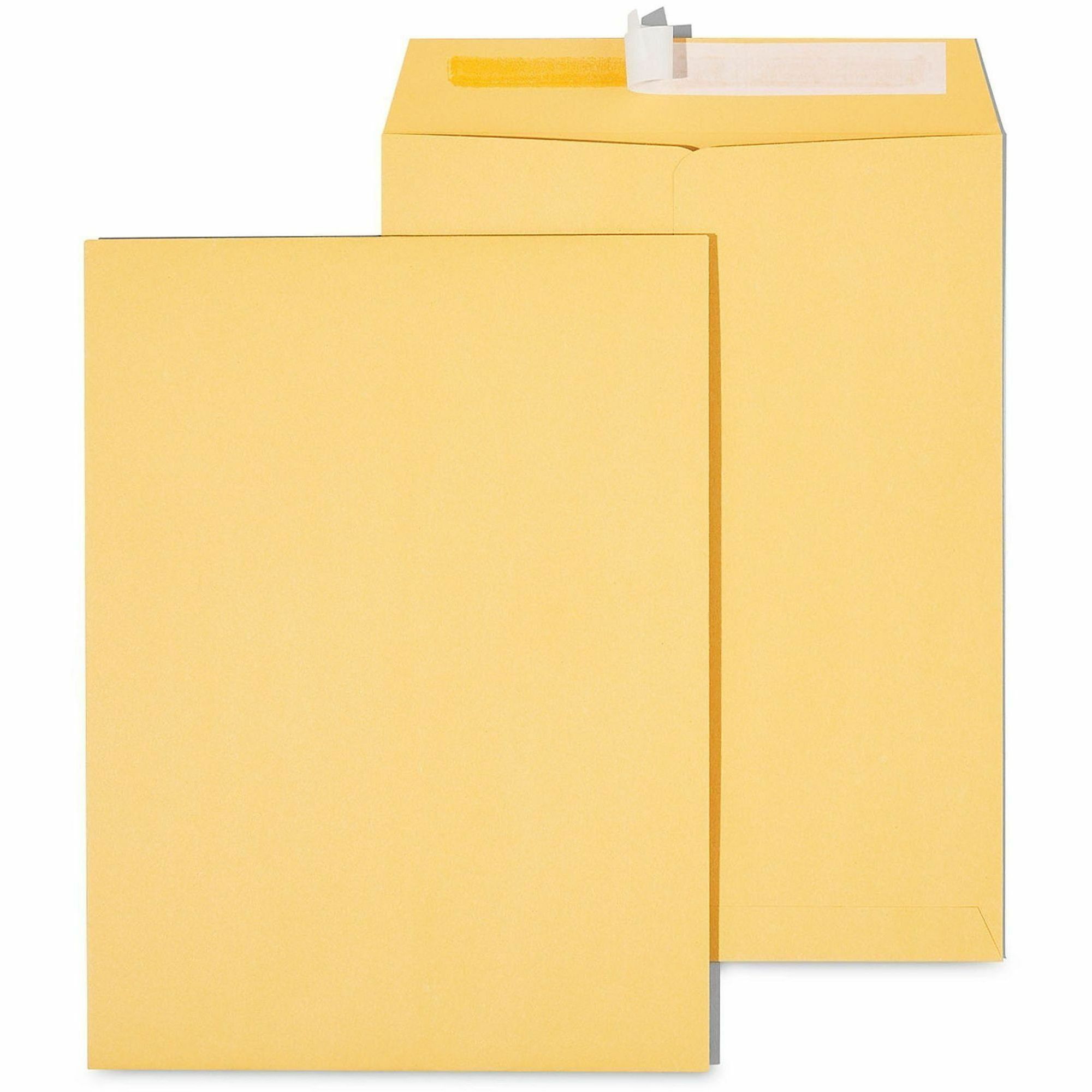 Universal Envelope - Catalog - #10 1/2 - 28 lb - Self Adhesive - Natural Kraft - Kraft Paper - 100 / Box