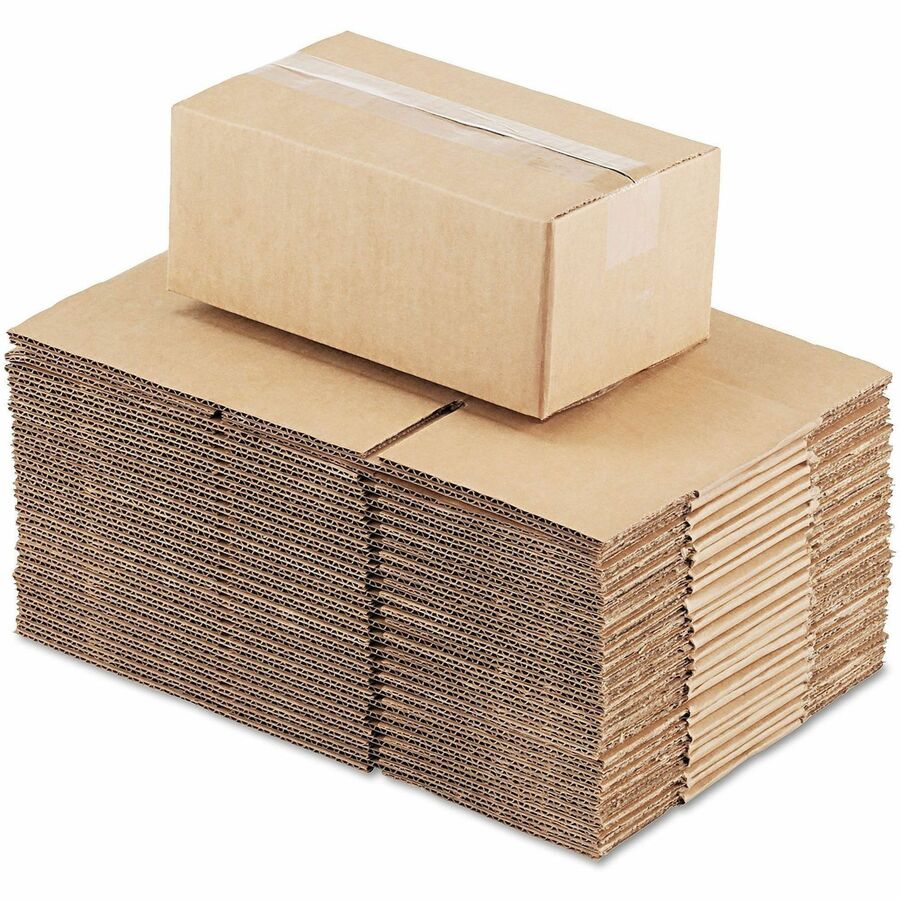 Universal Shipping Case - External Dimensions: 10" Length x 6" Width x 4" Height - 200 lb - Flap Closure - Corrugated Kraft - Brown Kraft - For Shipping - Recycled - 25 / Bundle