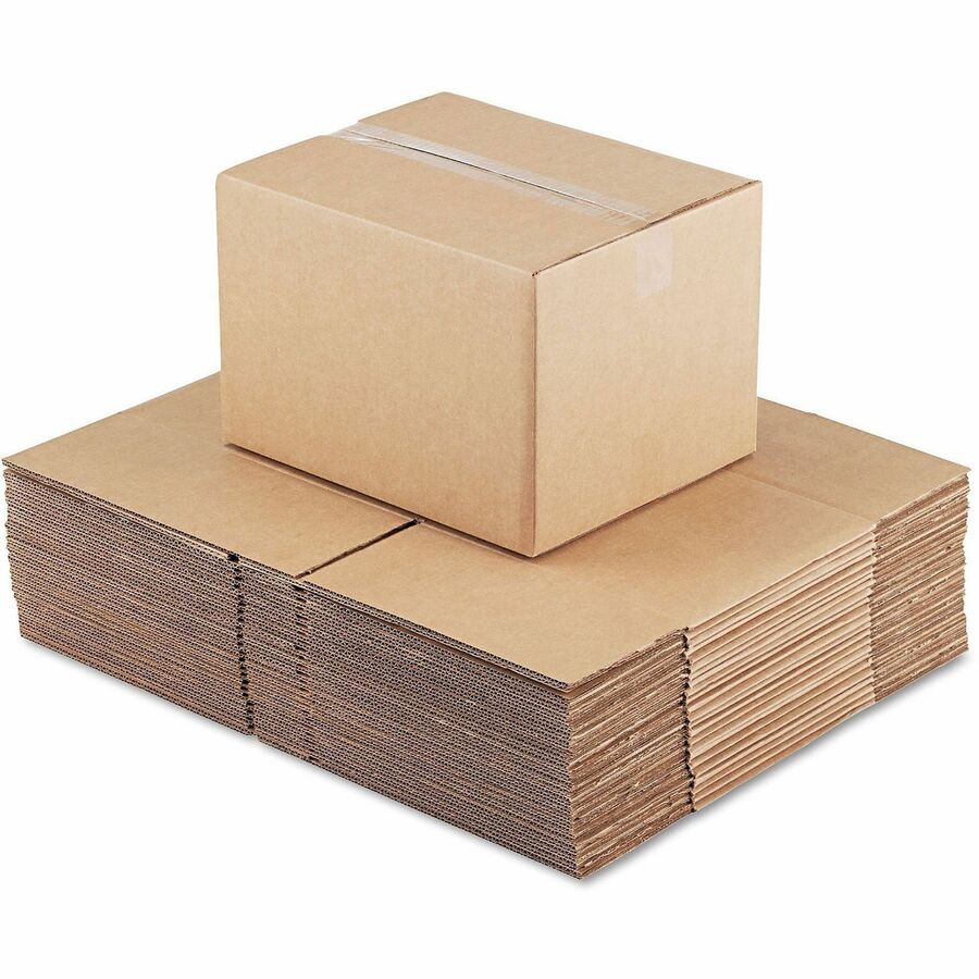 Universal Shipping Case - External Dimensions: 15" Length x 12" Width x 10" Height - Flap Closure - Corrugated Kraft - Brown Kraft - 25 / Bundle