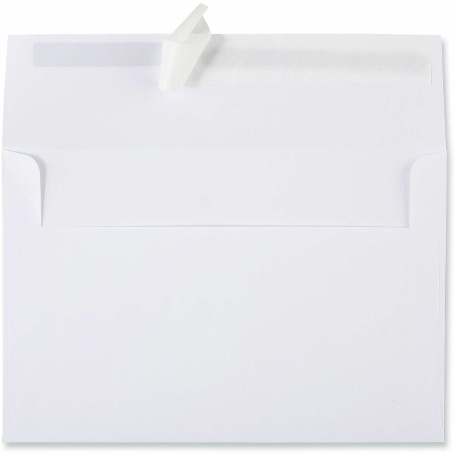 Universal Envelope - Business - A9 - 25 lb - Self Adhesive - White - Paper Stock - 100 / Box