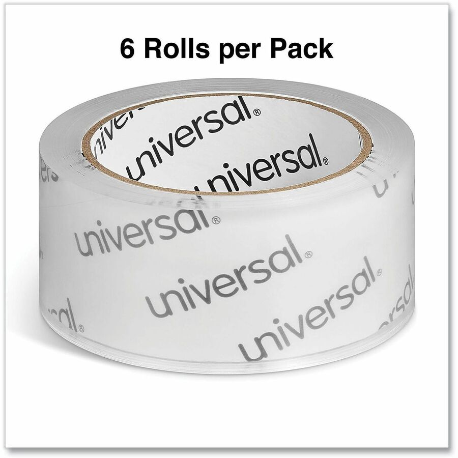 Universal Moving and Storage Packing Tape, 3" Core, 1.88" x 54.6 yd, Clear, 6/Pack - 54.60 yd Length x 1.88" Width x 2.6 mil Thickness - 3" Core - Clear - Acrylic - 6 / Pack