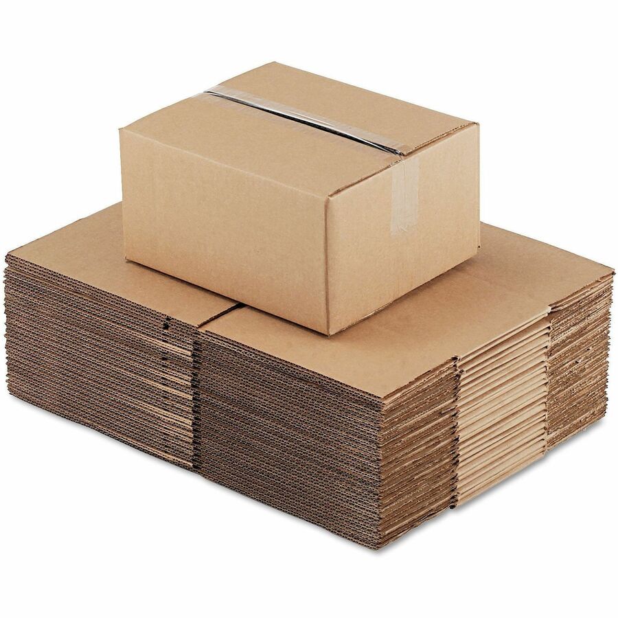 Universal Shipping Case - External Dimensions: 12" Length x 10" Width x 6" Height - Flap Closure - Corrugated Kraft - Brown Kraft - 25 / Bundle