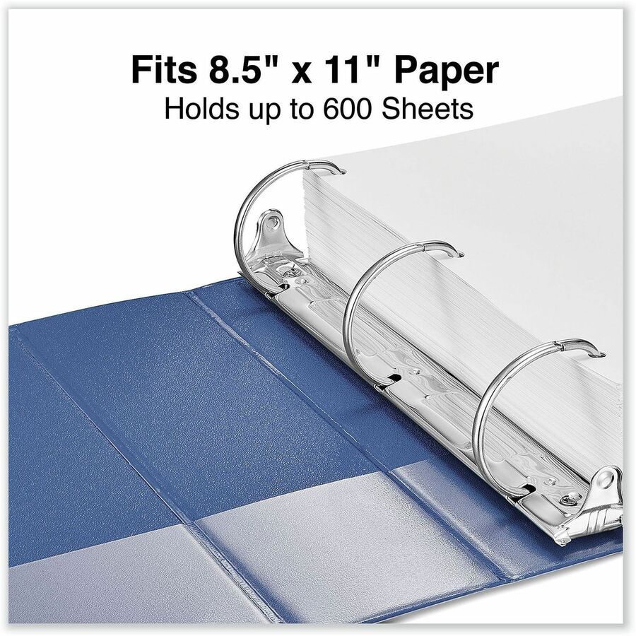 Universal Slant D-Ring View Binder, 3 Rings, 3" Capacity, 11 x 8.5, Navy Blue - 3" Binder Capacity - Letter - 8 1/2" x 11" Sheet Size - 600 Sheet Capacity - 3 Ring(s) - Fastener(s): Ring - Pocket(s): 2, Inside Front & Back - Polypropylene - Navy Blue -...