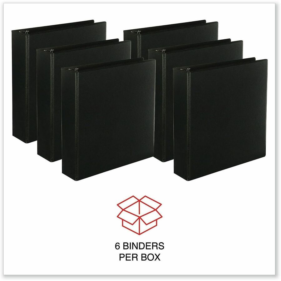 Universal Slant D-Ring View Binder, 3 Rings, 2" Capacity, 11 x 8.5, Black, 6/Carton - 2" Binder Capacity - Letter - 8 1/2" x 11" Sheet Size - 480 Sheet Capacity - 3 Ring(s) - Fastener(s): Ring - Pocket(s): 2, Inside Front & Back - Polypropylene - Black...