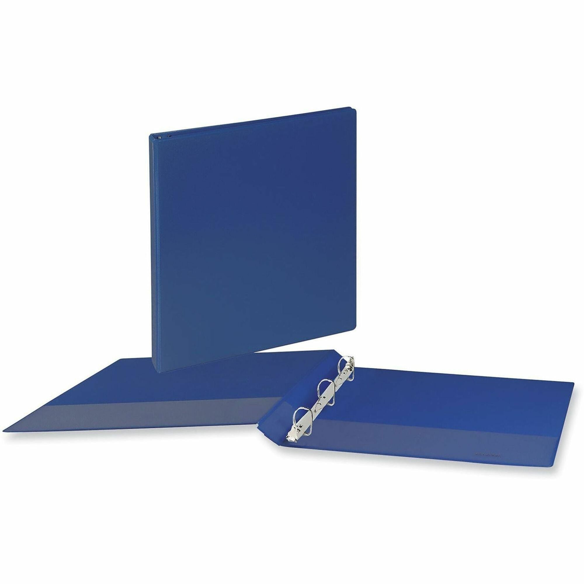 Universal Slant D-Ring View Binder, 3 Rings, 0.5" Capacity, 11 x 8.5, Navy Blue - 1/2" Binder Capacity - Letter - 8 1/2" x 11" Sheet Size - 120 Sheet Capacity - 3 Ring(s) - Fastener(s): Ring - Pocket(s): 2, Inside Front & Back - Polypropylene - Navy Bl...