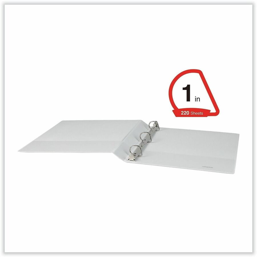 Universal Slant D-Ring View Binder, 3 Rings, 1" Capacity, 11 x 8.5, White, 12/Carton - 1" Binder Capacity - Letter - 8 1/2" x 11" Sheet Size - 220 Sheet Capacity - 3 Ring(s) - Fastener(s): Ring - Pocket(s): 2, Inside Front & Back - Polypropylene - Whit...