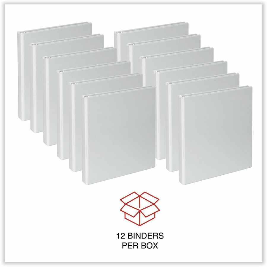 Universal Slant D-Ring View Binder, 3 Rings, 1" Capacity, 11 x 8.5, White, 12/Carton - 1" Binder Capacity - Letter - 8 1/2" x 11" Sheet Size - 220 Sheet Capacity - 3 Ring(s) - Fastener(s): Ring - Pocket(s): 2, Inside Front & Back - Polypropylene - Whit...