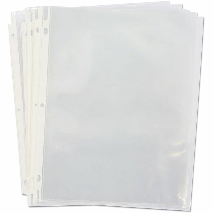 Universal Sheet Protector - 2 x Sheet Capacity - For Letter 8 1/2" x 11" Sheet - 3 x Holes - Ring Binder - Top Loading - Poly - 100 / Box