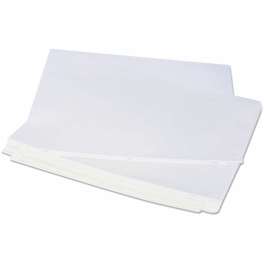 Universal Sheet Protector - 2 x Sheet Capacity - For Letter 8 1/2" x 11" Sheet - 3 x Holes - Ring Binder - Top Loading - Poly - 100 / Box