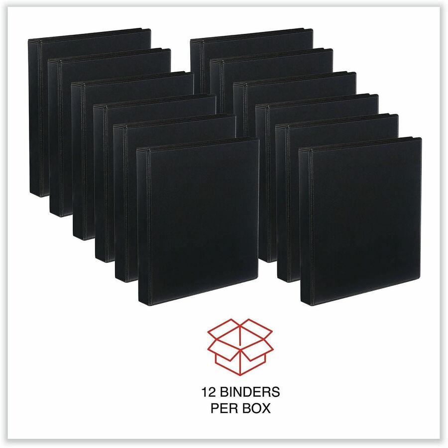 Universal Slant D-Ring View Binder, 3 Rings, 1" Capacity, 11 x 8.5, Black, 12/Carton - 1" Binder Capacity - Letter - 8 1/2" x 11" Sheet Size - 220 Sheet Capacity - 3 Ring(s) - Fastener(s): Ring - Pocket(s): 2, Inside Front & Back - Polypropylene - Blac...