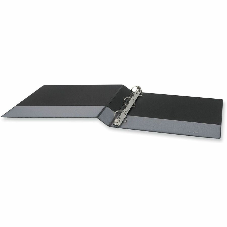 Universal Slant D-Ring View Binder, 3 Rings, 1" Capacity, 11 x 8.5, Black, 12/Carton - 1" Binder Capacity - Letter - 8 1/2" x 11" Sheet Size - 220 Sheet Capacity - 3 Ring(s) - Fastener(s): Ring - Pocket(s): 2, Inside Front & Back - Polypropylene - Blac...