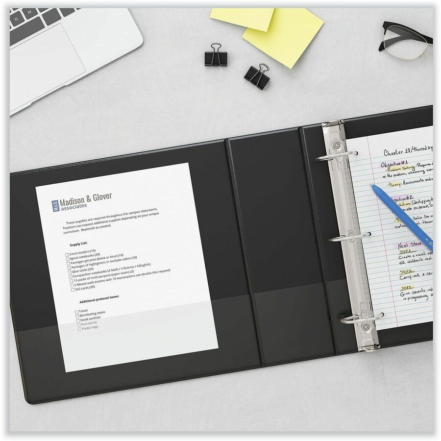 Universal Slant D-Ring View Binder, 3 Rings, 1" Capacity, 11 x 8.5, Black, 12/Carton - 1" Binder Capacity - Letter - 8 1/2" x 11" Sheet Size - 220 Sheet Capacity - 3 Ring(s) - Fastener(s): Ring - Pocket(s): 2, Inside Front & Back - Polypropylene - Blac...