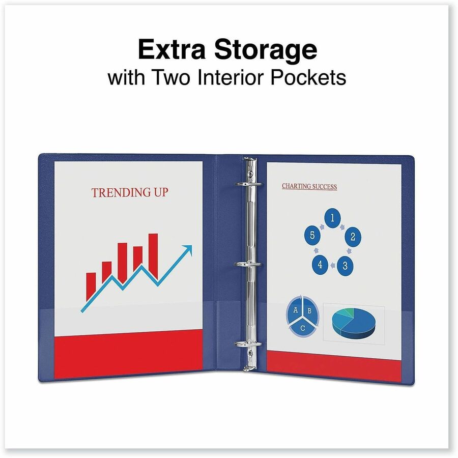 Universal Slant D-Ring View Binder, 3 Rings, 1" Capacity, 11 x 8.5, Navy Blue - 1" Binder Capacity - Letter - 8 1/2" x 11" Sheet Size - 220 Sheet Capacity - 3 Ring(s) - Fastener(s): Ring - Pocket(s): 2, Inside Front & Back - Polypropylene - Navy Blue -...