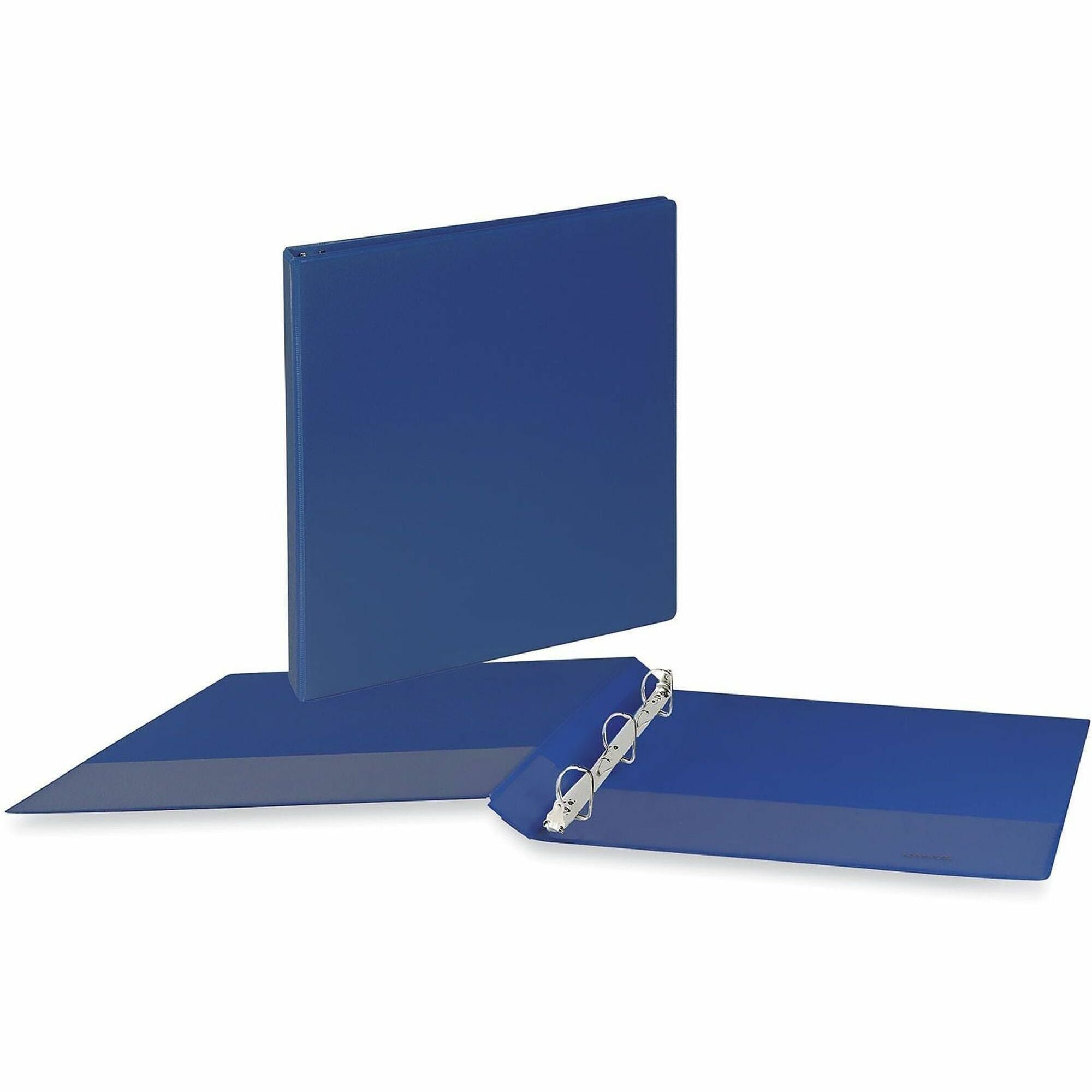 Universal Slant D-Ring View Binder, 3 Rings, 1.5" Capacity, 11 x 8.5, Navy Blue - 1 1/2" Binder Capacity - Letter - 8 1/2" x 11" Sheet Size - 350 Sheet Capacity - 3 Ring(s) - Fastener(s): Ring - Pocket(s): 2, Inside Front & Back - Polypropylene - Navy ...