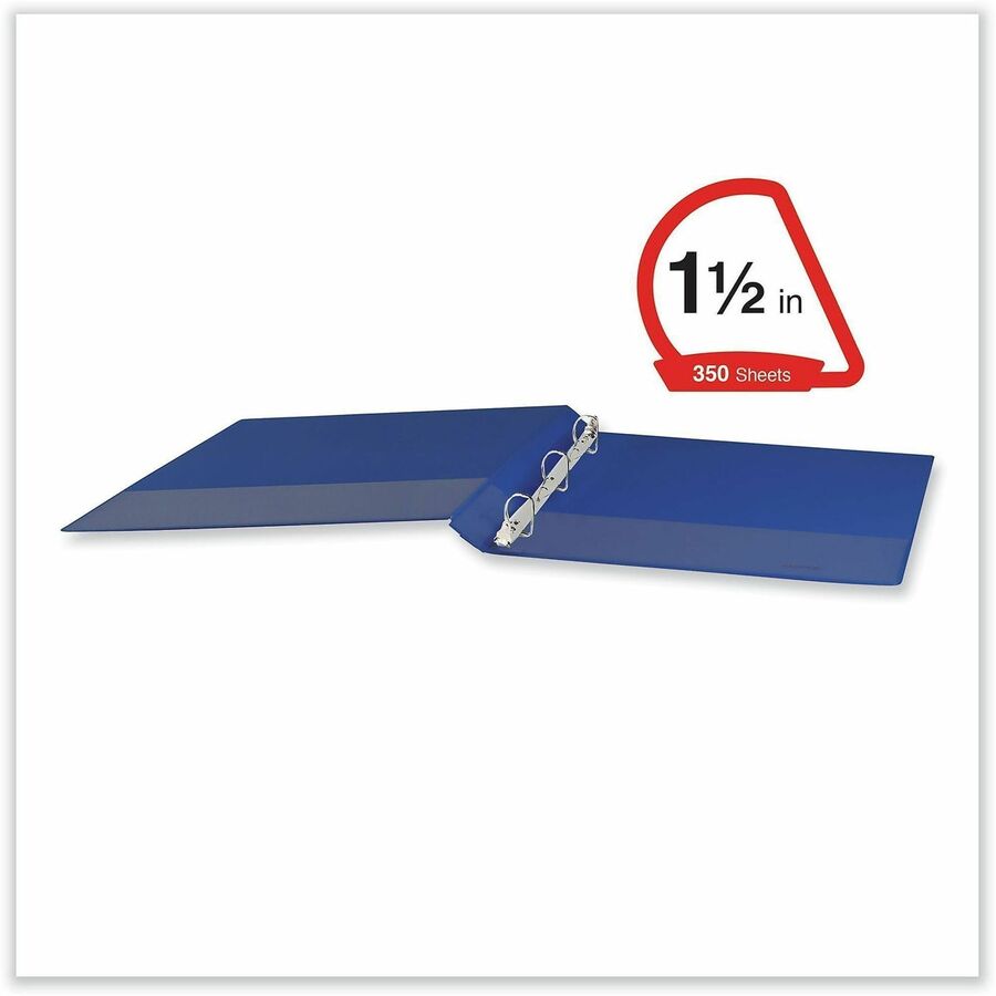 Universal Slant D-Ring View Binder, 3 Rings, 1.5" Capacity, 11 x 8.5, Navy Blue - 1 1/2" Binder Capacity - Letter - 8 1/2" x 11" Sheet Size - 350 Sheet Capacity - 3 Ring(s) - Fastener(s): Ring - Pocket(s): 2, Inside Front & Back - Polypropylene - Navy ...