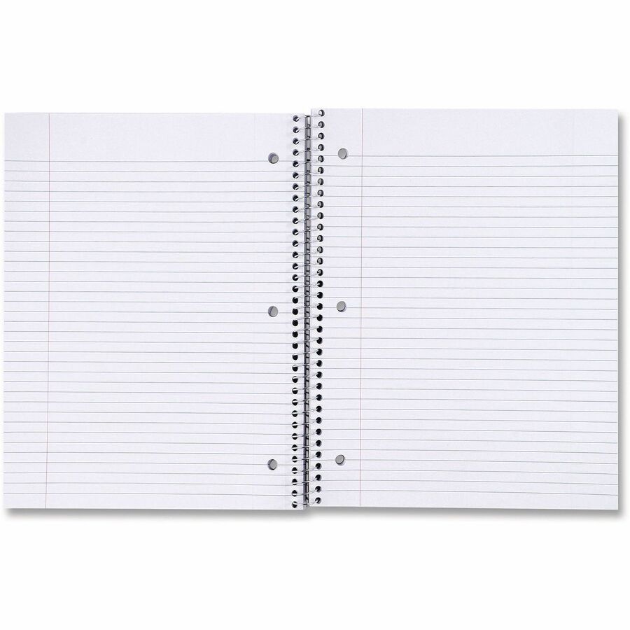Universal Notebook - 1 Subject(s) - 100 Sheets - Spiral - College Ruled, Medium Ruled Front Ruling - Letter - 11" x 8 1/2" Sheet Size - Black Paperboard Cover