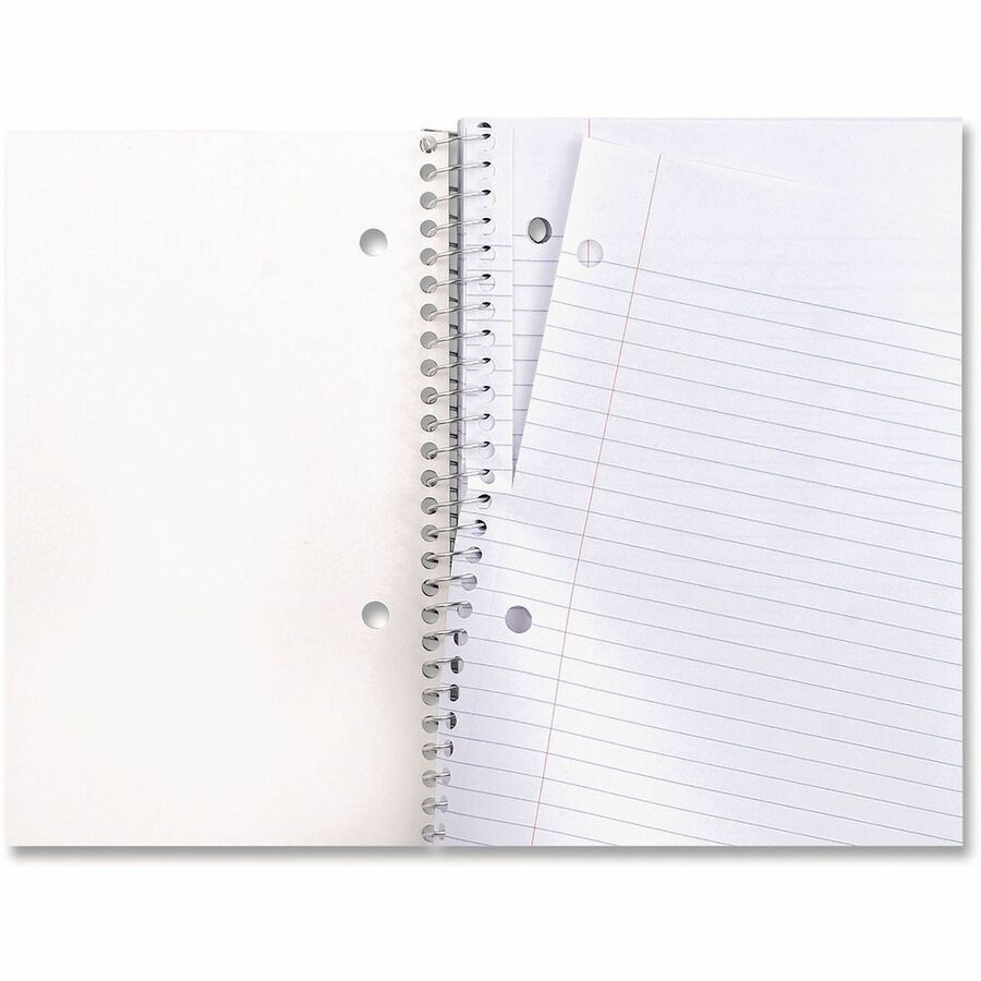 Universal Notebook - 1 Subject(s) - 100 Sheets - Spiral - College Ruled, Medium Ruled Front Ruling - Letter - 11" x 8 1/2" Sheet Size - Black Paperboard Cover