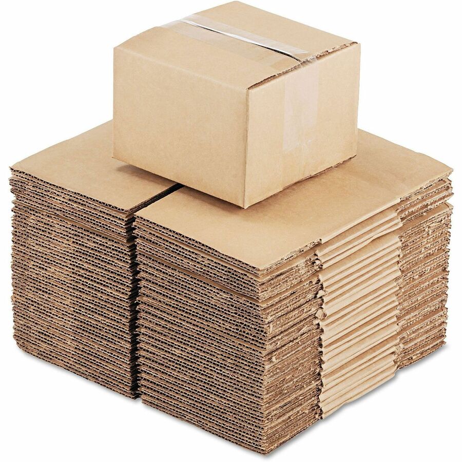 Universal Shipping Case - External Dimensions: 6" Length x 6" Width x 4" Height - Flap Closure - Corrugated Kraft - Brown Kraft - 25 / Bundle