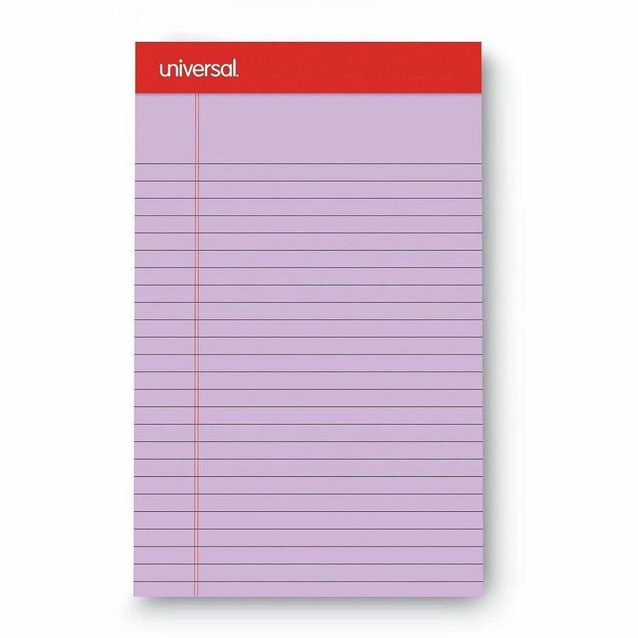 Universal Notepad - 1 Subject(s) - Tape Bound - Narrow Ruled Margin - 5" x 8" Sheet Size x 8" Length - Assorted Pastel Paper - Paperboard Cover - 6 / Pack